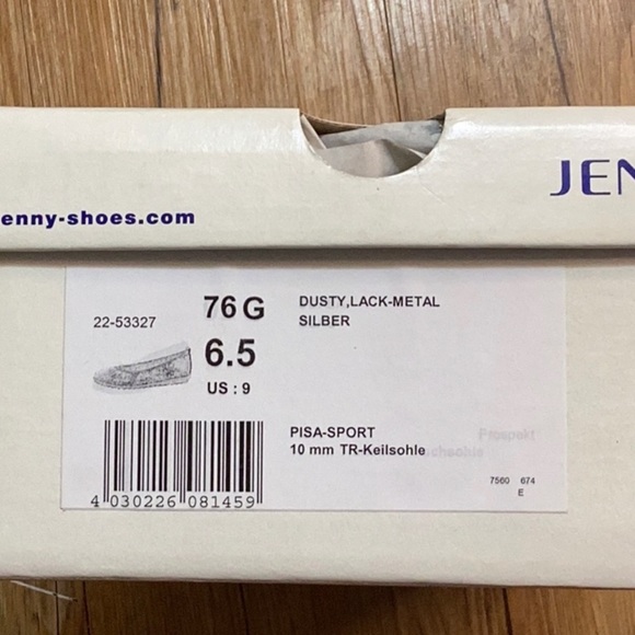 Jenny By Ara - Silver Pearl Leather Flats, Size 9, New - Picture 7 of 7